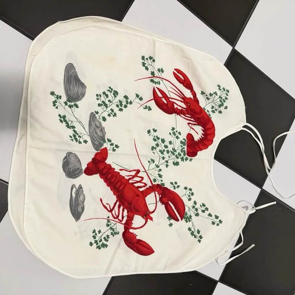 Vintage 1950's Wilendur Lobster & Clam Cotton Lobster Bids Set Of 4